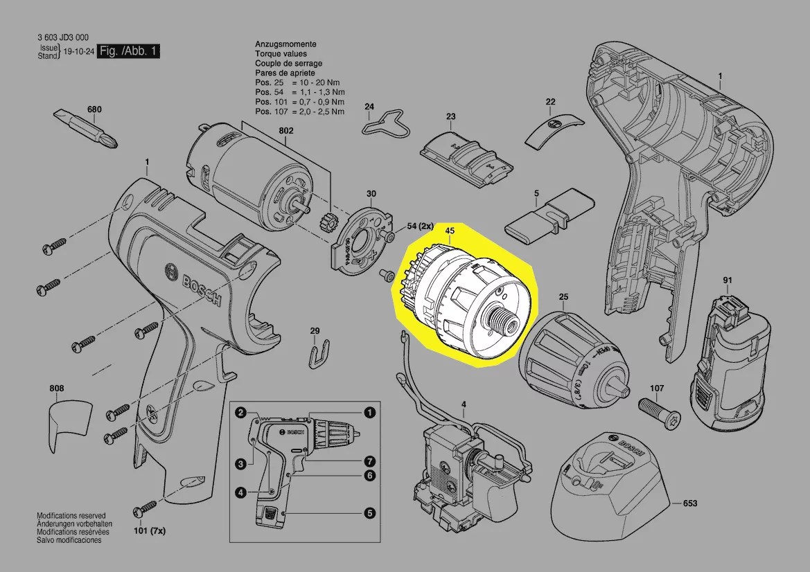 Boîte d\'engrenage planetaire réf. 1 617 S01 9B2 Bosch
